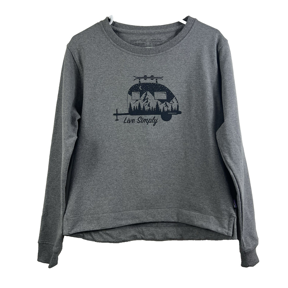 Patagonia Gray Crew Sweatshirt with Navy Camper Graphic